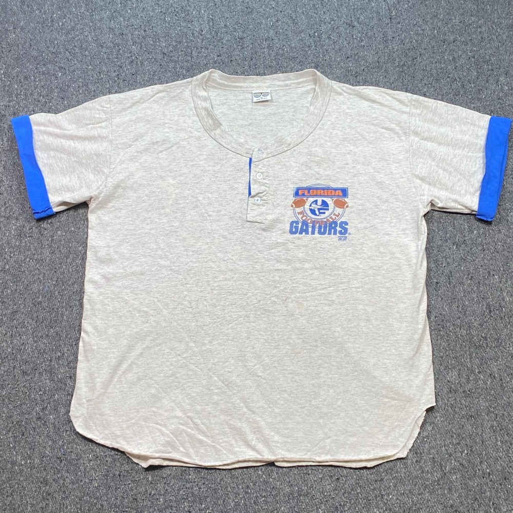 20/20 Sport Florida Gators Henley Sz‎ XL Mens Gray 90s Skater Ringer TShirt USA